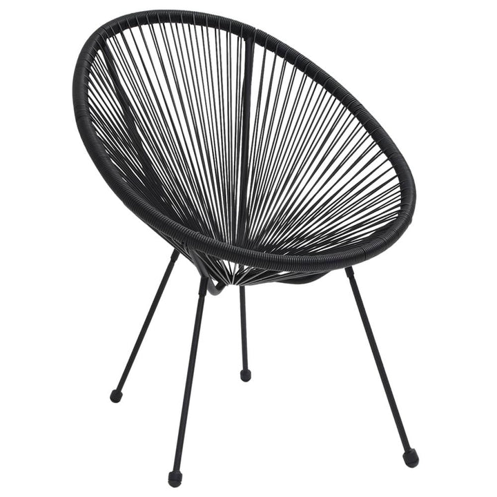 Gardenoon Chairs Rattan Black