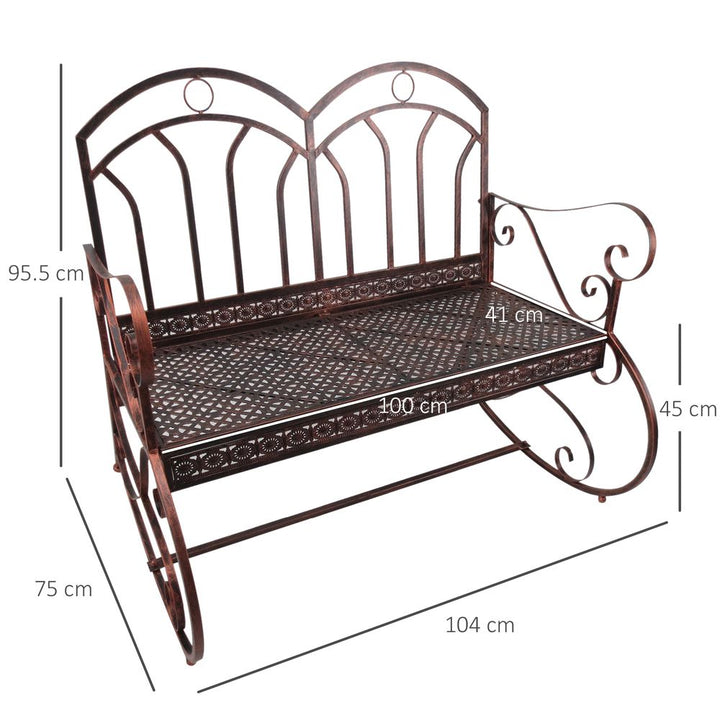 Rocking Chair Swing Bench Loveseatetal Bronze Garden Outdoor
