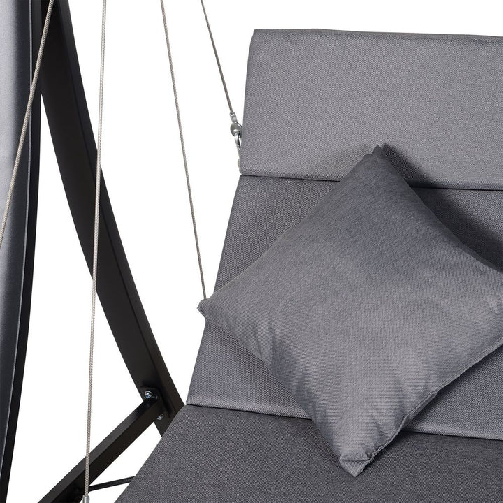 Steel Pipe -Seater Outdoor Garden Recliner Swing Chair Grey
