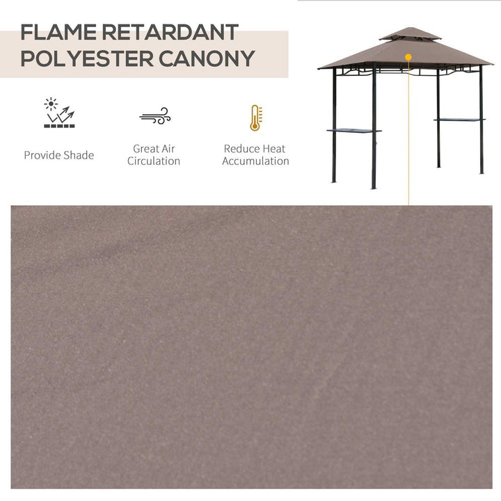 Outsunny ft Double-Tier Gazebo Grill Canopy Tent Shelter-Coffee