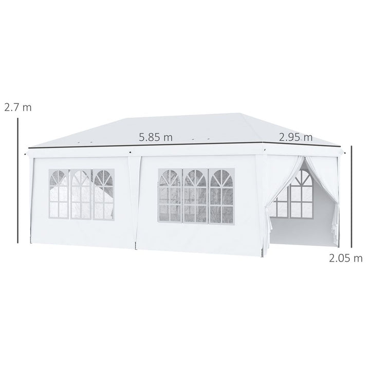 Outsunny x Pop Up Gazebo Height Adjustable Party Tent w/ Storage Bag Black