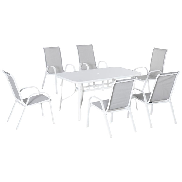  Piece Garden Dining Set Seater Outdoor Patio Furniture Grey