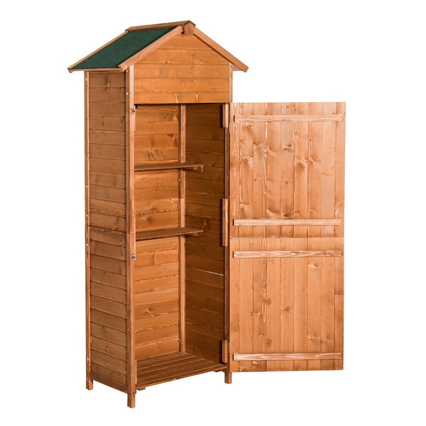 Garden Shed Wooden Timber Garden Storage Shed Tilted-felt Roof & Lockable Doors