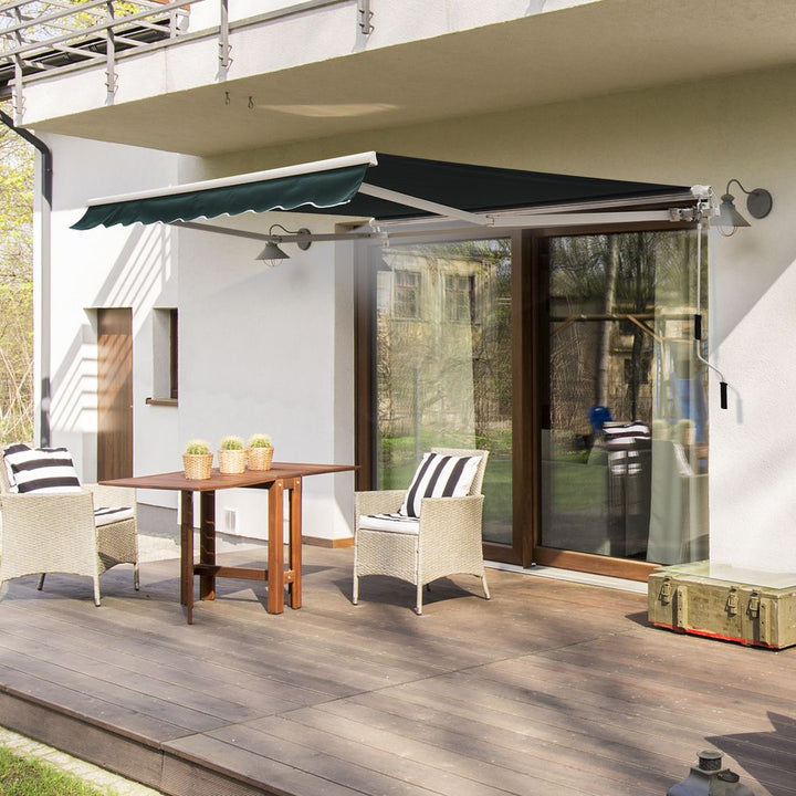 Manual Retractable Sun Shade Patio Awning Outdoor Deck Canopy Shelter, .mxm
