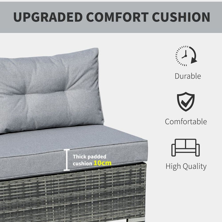 Aluminium Pieces Outdoor PE Rattan Sectional Conversation Sofa Set