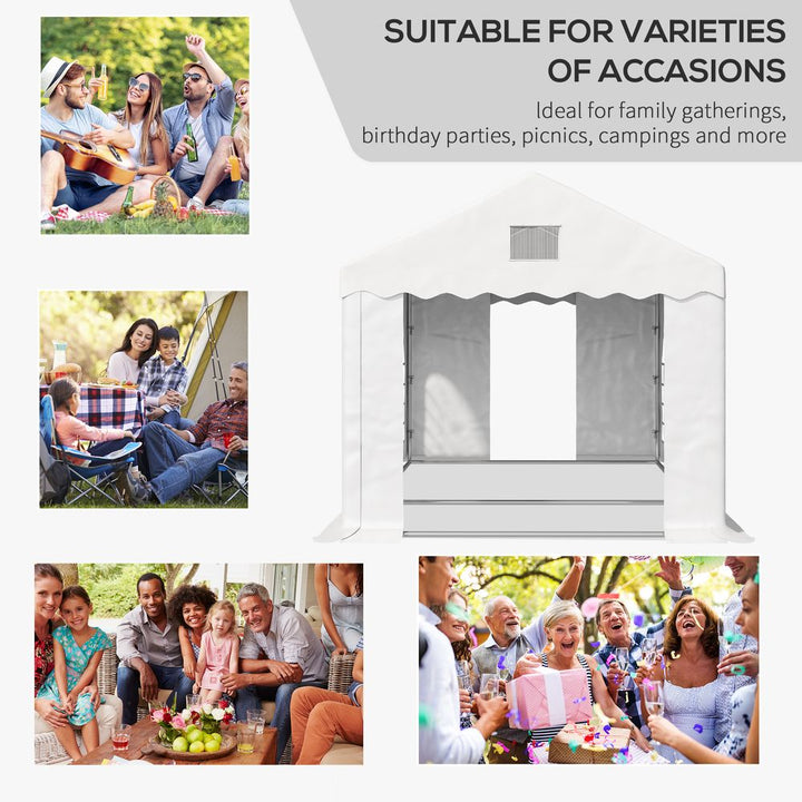 xm Gazebo Canopy PE Party Tent with Removable Side Walls White