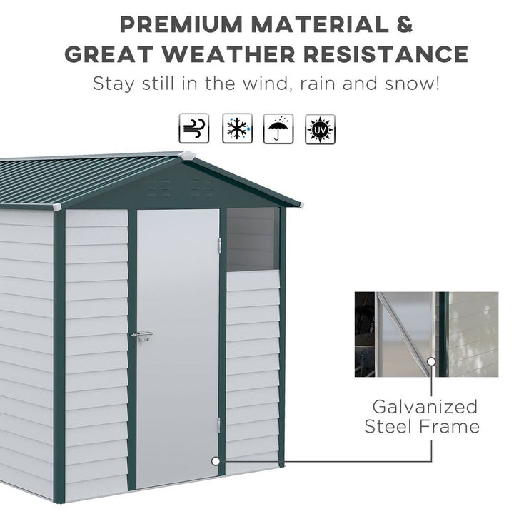 x' Galvanizedetal Garden Shed Tool Storage Shed for Backyard Patio