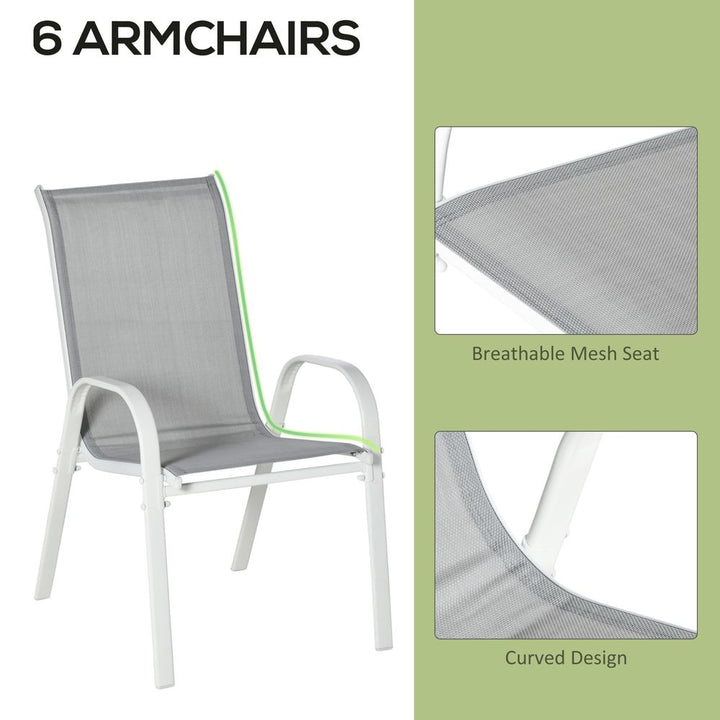  Piece Garden Dining Set Seater Outdoor Patio Furniture Grey