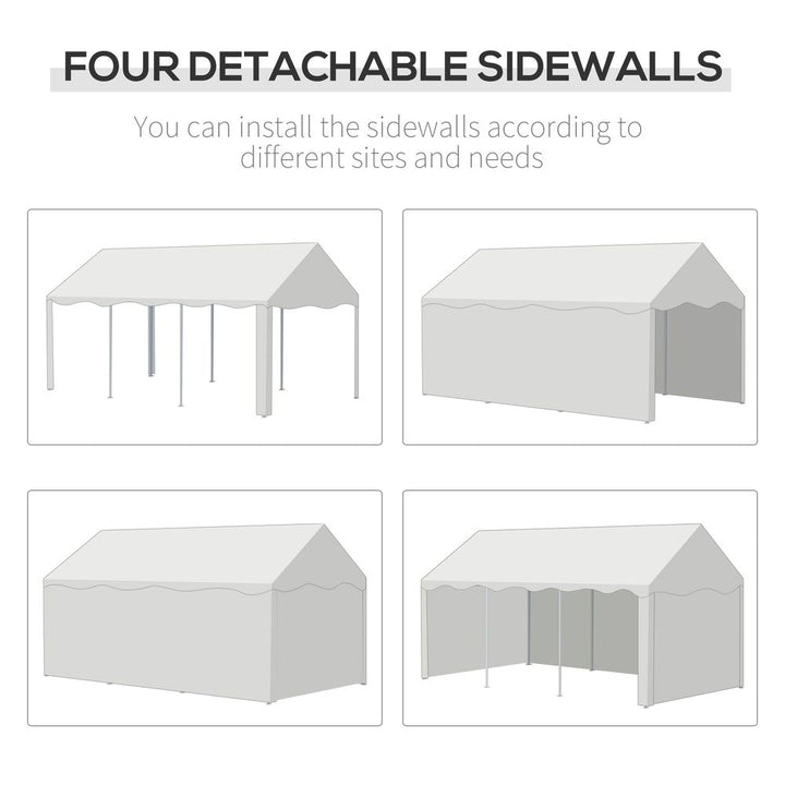 xm Gazebo Canopy PE Party Tent with Removable Side Walls White