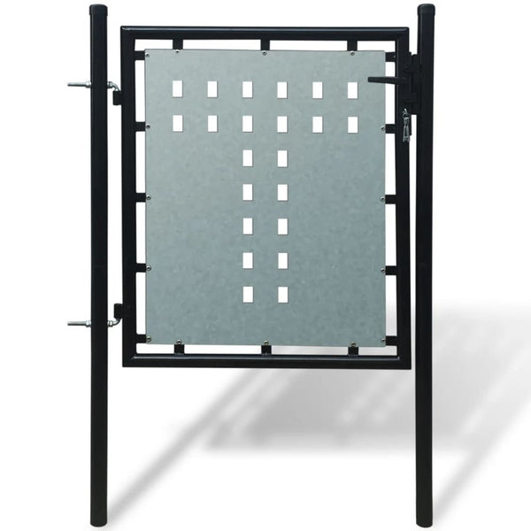 Black Single Door Fence Gate x 