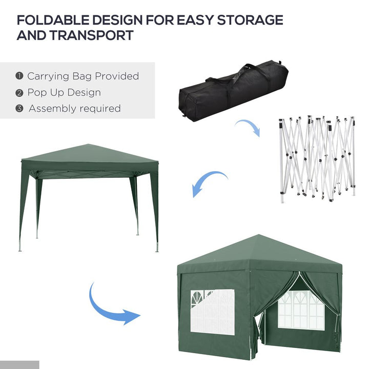 Outsunnyxm Pop Up Gazebo Party Tent Canopyarquee with Storage Bag Green