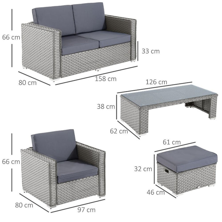 Rattan Set, PC-Grey