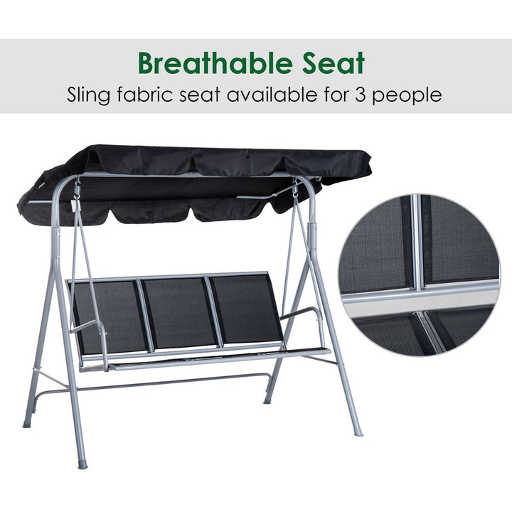Outdoor -Seater Swing Chair-Black