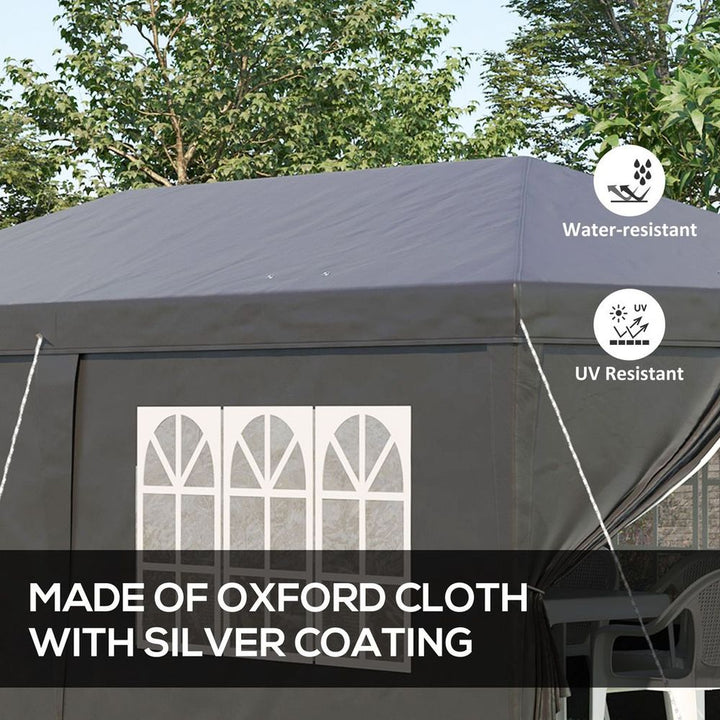  x Pop Up Gazebo Height Adjustable Party Tent w/ Storage Bag Black