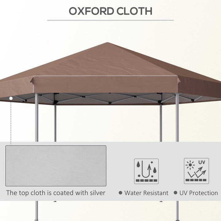 Outsunny Hexagonaletal Frame Garden Gazebo Brown