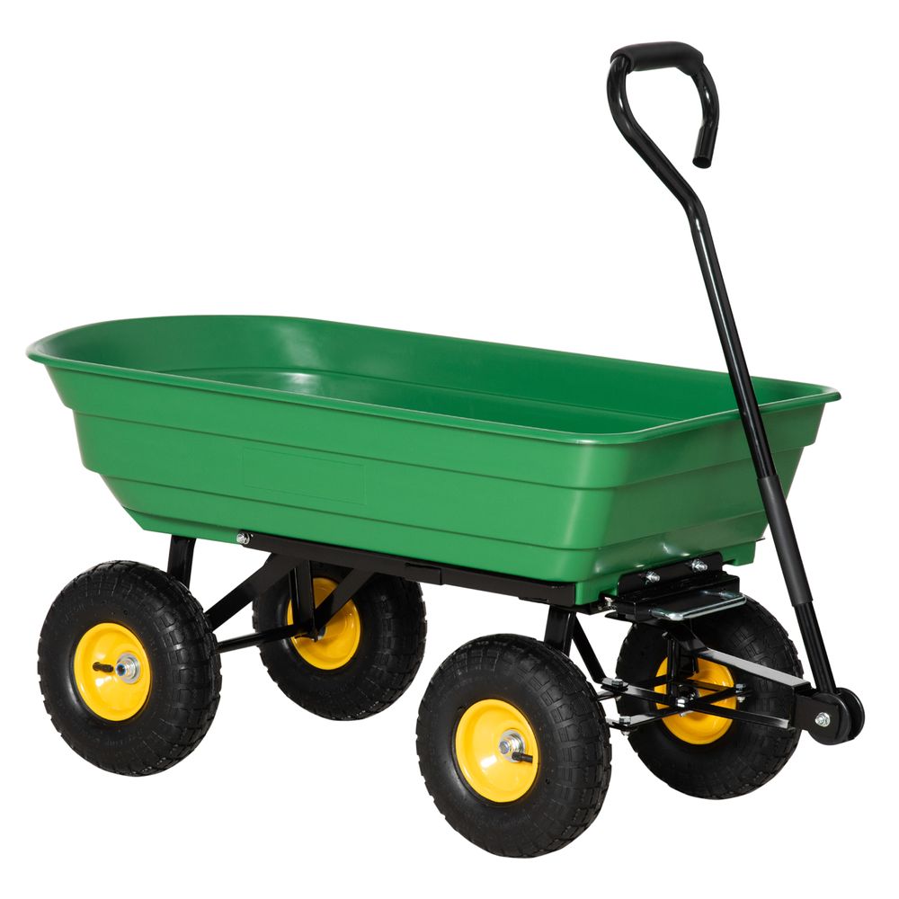 Garden Cart Heavy Duty 4 Wheel TWheelbarrow