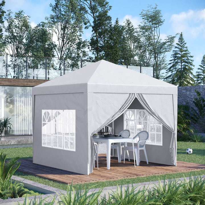 Outsunnyxm Pop Up Gazebo Party Tent Canopyarquee with Storage Bag White