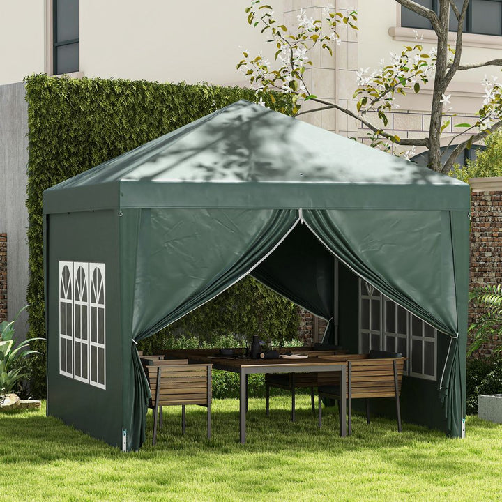 Outsunnyxm Pop Up Gazebo Party Tent Canopyarquee with Storage Bag Green