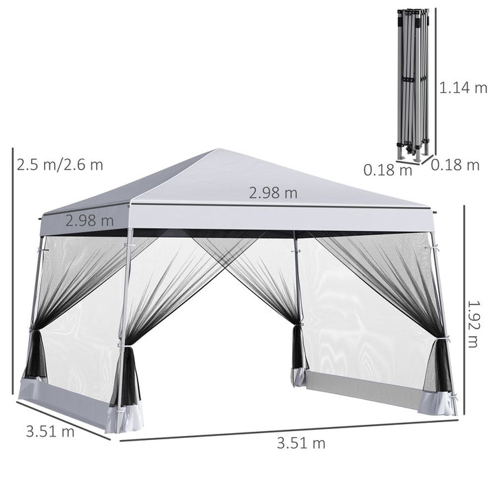 Outsunny .m x .m Pop Up Steel Frame Garden Gazebo White