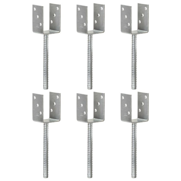 Fence Anchors Silver Galvanised Steel