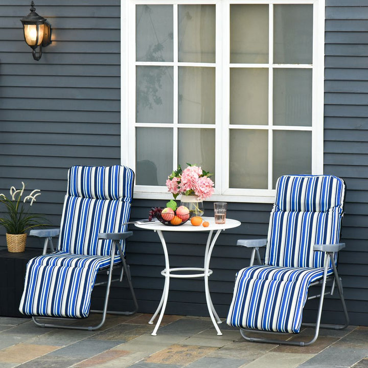  Outdoor Sun Recliners Loungers Foldingulti Position Relaxers Chair & Cushion