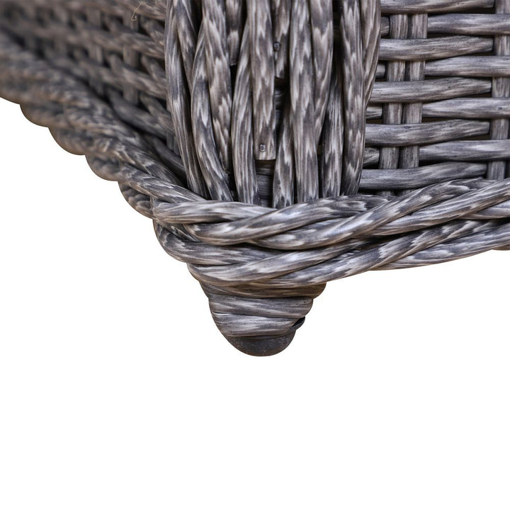 Deluxe -Seater Rattan Armchair & Table Set Grey