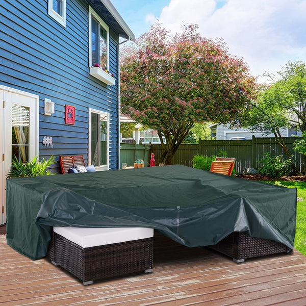 PVC Coated Large Square D Waterproof Outdoor Furniture Cover Green