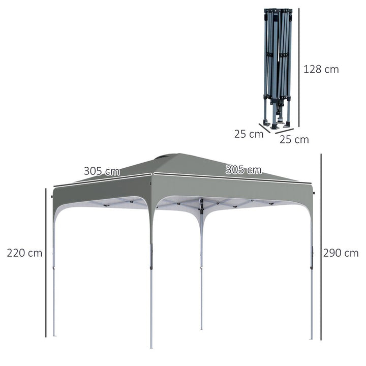 xM Pop Up Gazebo, Foldable Canopy Tent & Carry Bag with Wheels & Legs