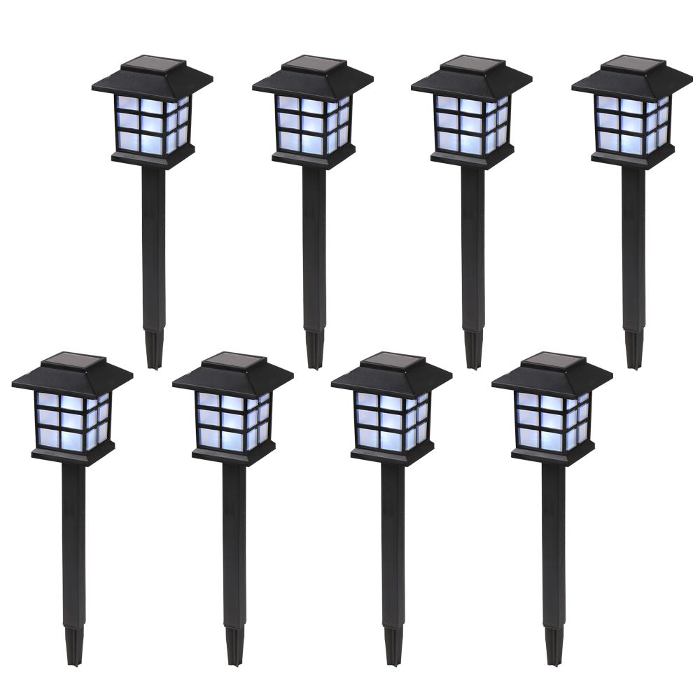 8pcs LED Solar Lantern Torch Light Garden Landscape Lighting