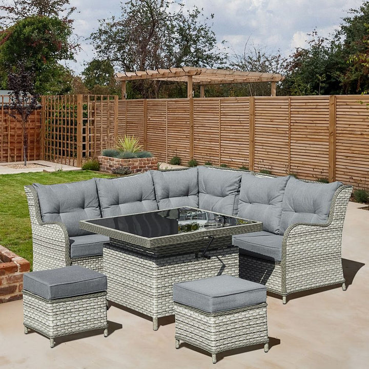  PE Rattan Wicker Sofa Set Sectional Conversation Furniture Set