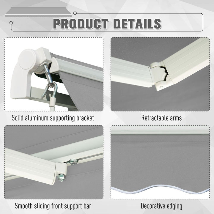 Awning Canopy Garden Outdoor Shelter UV Block Aluminium Crank x