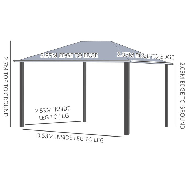  x Gazebo Canopy Party Tent Garden Curtains, Net Sidewalls, Grey