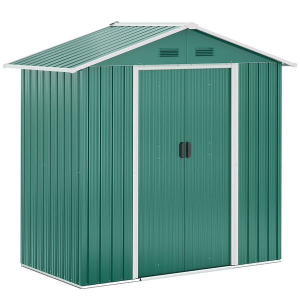 Outsunny .x.ftetal Garden Shed for Garden and Outdoor Storage, Green
