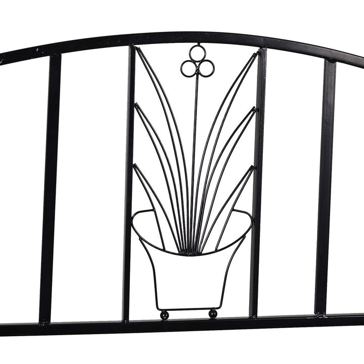 Steel Frame Outdoor Garden Arch w/ -Seater Bench Flower Climber Black