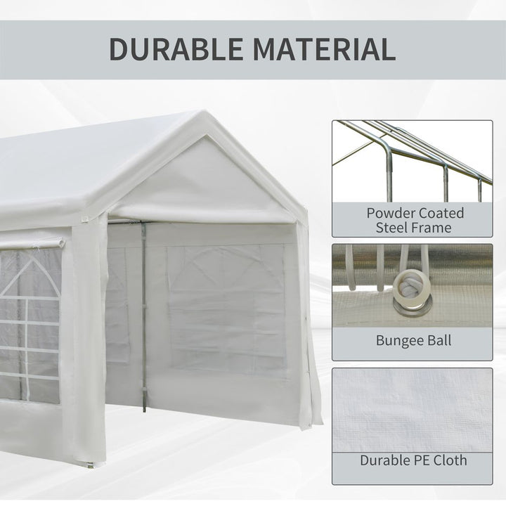  x Car Tent Outdoor Car Canopy Shelter Water-Resistant Sidewall White