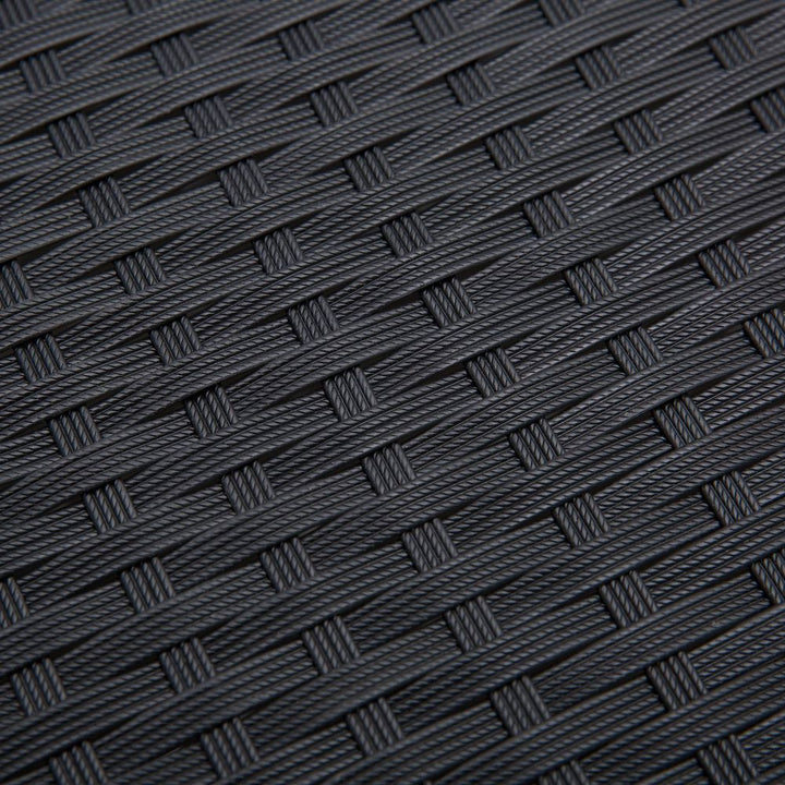 -Seater Outdoor PE Rattan Table and Chairs Set Black