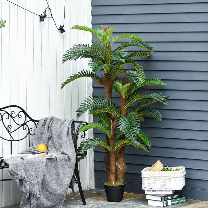 Artificial Fern Tree Leaves with Nursery Pot, Fake Plant 