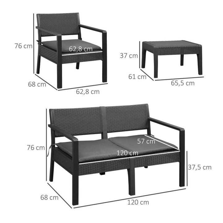 Garden PP Rattan Style Sofa Set, 