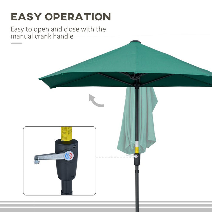m Half Parasolarket Umbrella Crank Dark Green